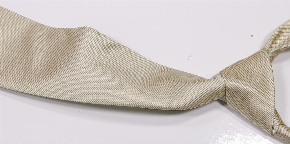 Hermes Paris Gold Sky Blue Jacquard Woven Silk Necktie Tie
